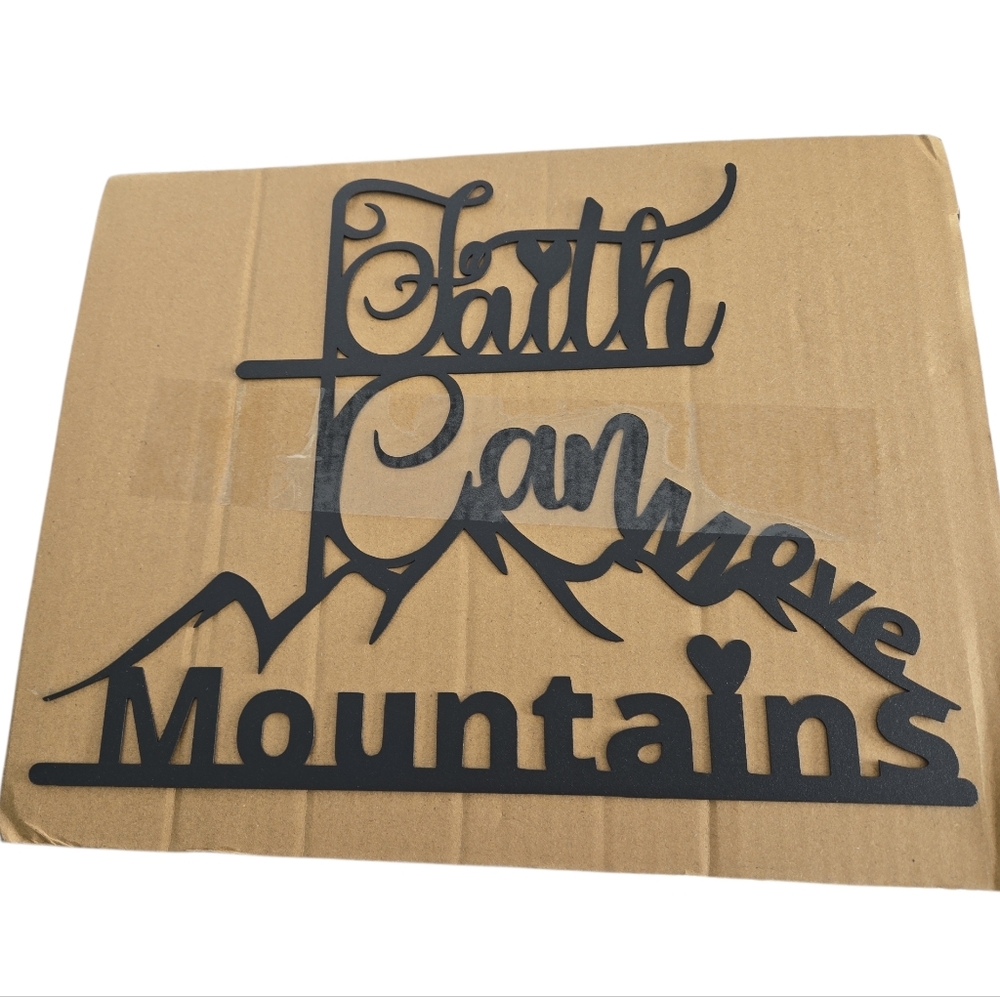 Source Unknown Black Metal "Faith Can Move Mountains" Inspirational Wall Art - Picture 3 of 3
